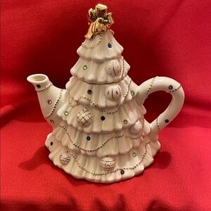 Lenox Festive Jeweled Christmas Tree Teapot